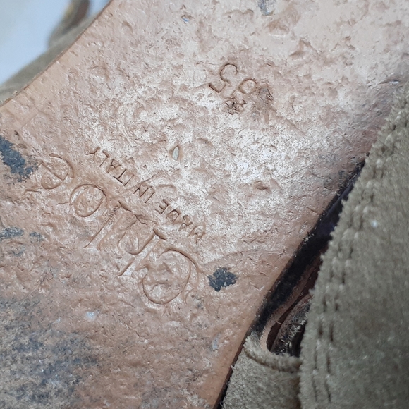 Chloe Suede Gladiator Wedge Sandals Shoes Open Toe EU 35 / US 5 - Picture 9 of 9